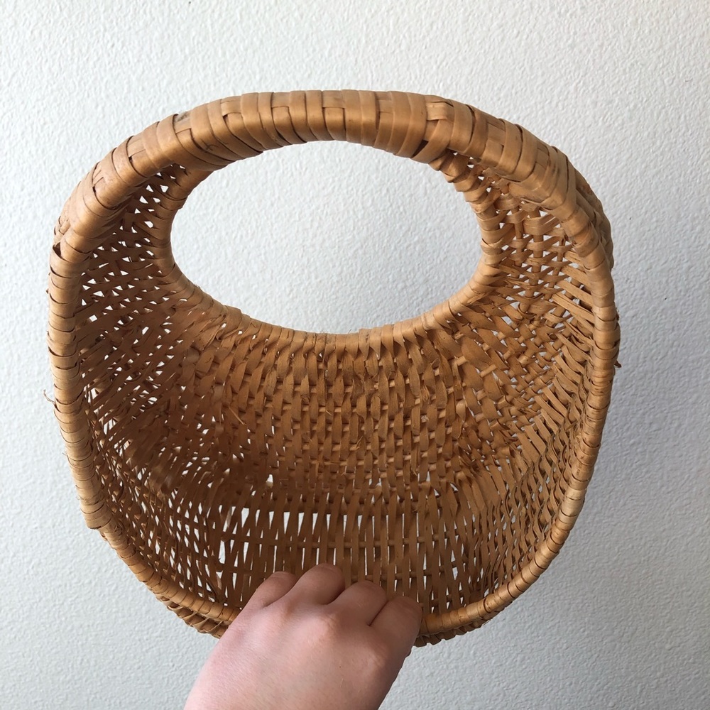 🦚 VINTAGE Wicker Wall Pocket Plant Oval Basket - Picture 11 of 11